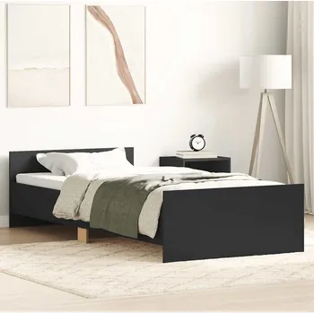 Postel vidaXL Rám postele bez matrace 75 x 190 cm kompozitní dřevo [835947] Barva: Černá