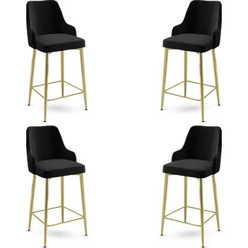 Barová židle Bar Stool Set (4 Pieces) Enox - Black, Gold