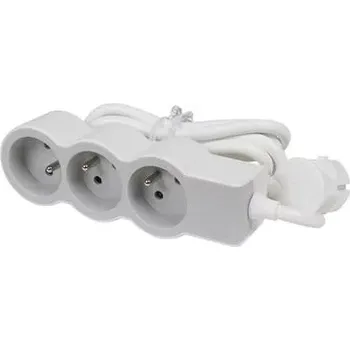 Prodlužovací kabel Prodlužovací kabel 3x2P+Z 1,5m bílý/šedý