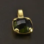 Goldpoint Zlatý přívěsek broušený vltavín Váha: 0.98 g