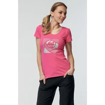 Dámské tričko Bavlněné karmínové dámské tričko s potiskem 78 velikost 3XL