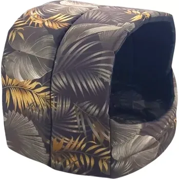 Pelíšek pro psa Přenosná kukaň pro psa 45 x 38 x 30 cm Listy