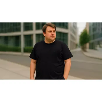 Tričko pánské nadměrné velikosti Černý 5XL