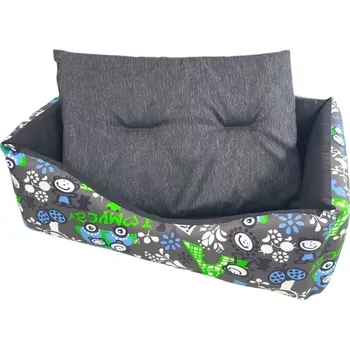 Pelíšek pro psa Pelíšek s polštářem hranatý 60x42x18 Šedý