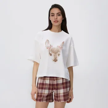 Reserved - Dvoudílná pyžamová souprava s&nbsp;potiskem - fialová - 068EY-44X - 068EY-44X-XS