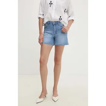 Dámské kraťasy Kraťasy Answear.LAB dámské, hladké, high waist z6132.ijs modrá 55X, vel. L