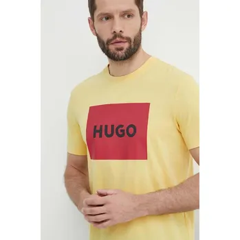 Bavlněné tričko HUGO Dulive222 50467952 žlutá 11X, vel. L
