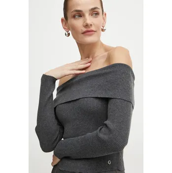 Dámský svetr Svetr Guess NINA dámský, šedá barva, W4BR73 Z3K92 W4BR73.Z3K92 90Y, vel. M