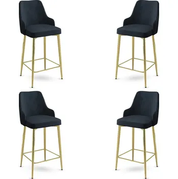 Barová židle Bar Stool Set (4 Pieces) Enox - Anthracite, Gold