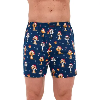 Trenýrky pánské vánoční trenky Cornette 016/20 Dogs Barva: tm. modrá, Velikost: L