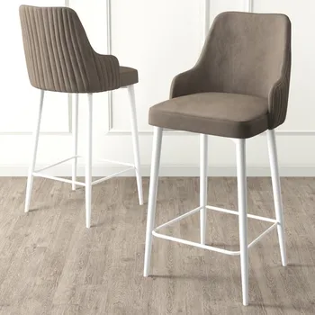 Barová židle Bar Stool Set (6 Pieces) Enox - Cappuccino, White