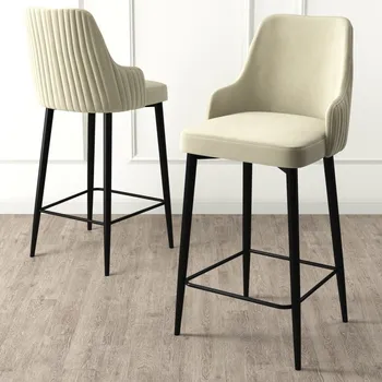 Barová židle Bar Stool Set (2 Pieces) Enox - Cream, Black