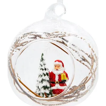 Vánoční ozdoba Závěsná vánoční dekorace CHRISTMAS 526 bílá / hnědá (4 ks)