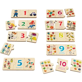 Puzzle Playtive PLAYTIVE® Dřevěné puzzle - přiřazování a počítání