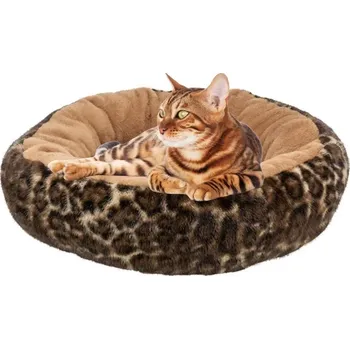 Pelíšek pro kočku SOFT Edition kulaté lůžko LEO s okrajem, ⌀ 50 cm, hnědá/leopardí