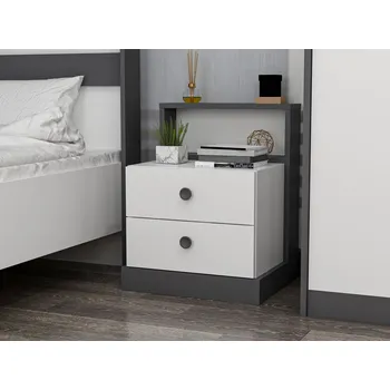 Noční stolek Noční stolek Life - White, Anthracite