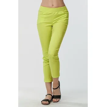 Dámské kalhoty Elegantní úzké neonově žluté dámské kalhoty nad kotníky 364 mic délka normální velikost M