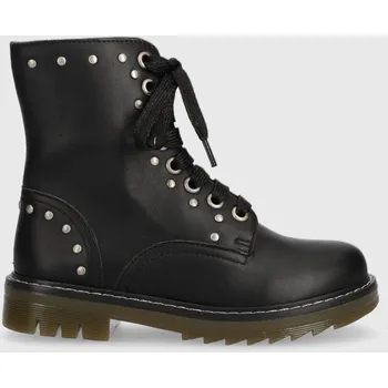 Dětské kožené boty Pom D'api SID HI STUD P1MABN04R1.28.30 černá 99X, EUR 28