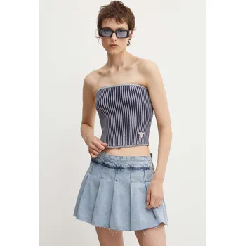 Top Guess Originals dámský, tmavomodrá barva, odkrytá záda, W4YR27 Z1090 W4YR27.Z1090 59X, vel. XS