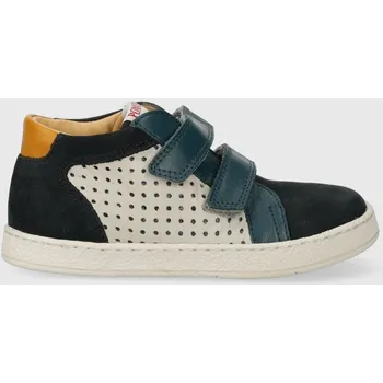 Dívčí polobotky Dětské kožené sneakers boty Pom D'api tmavomodrá barva P1PGAM0409.19.23 59X, EUR 23