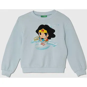 Chlapecká mikina Dětská bavlněná mikina United Colors of Benetton x DC 3J68G10EA.P.Seasonal modrá 05X, vel. 90