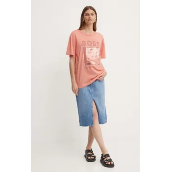 Bavlněné tričko Boss Orange 50506970 oranžová 24X, vel. S