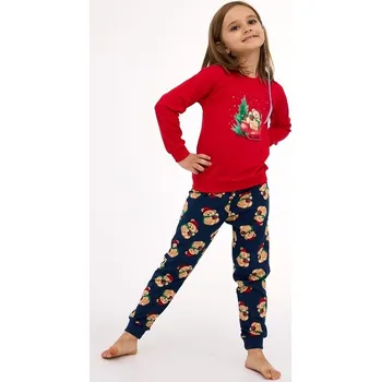 Cornette pyžamo dívčí 594/186 Teddy - červená, 122-128 (Vánoční dívčí pyžamo Cornette)