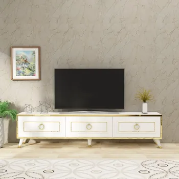 Televizní stolek TV stolek Sona - White, Gold