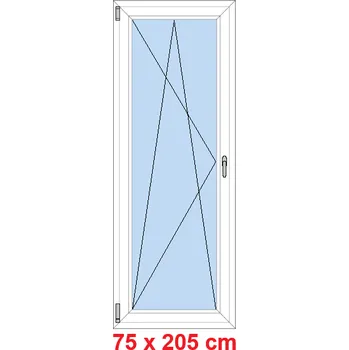 Okno Soft Balkonové dveře 75x205 cm, otevíravé a sklopné