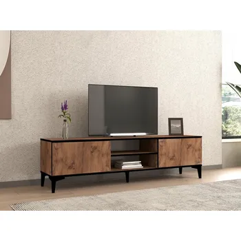 Televizní stolek TV stolek Begi - Atlantic Pine, Black