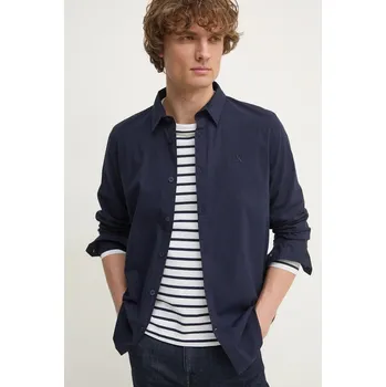 Pánská košile Košile Calvin Klein Jeans pánská, tmavomodrá barva, slim, s klasickým límcem J30J324614 59X, vel. M