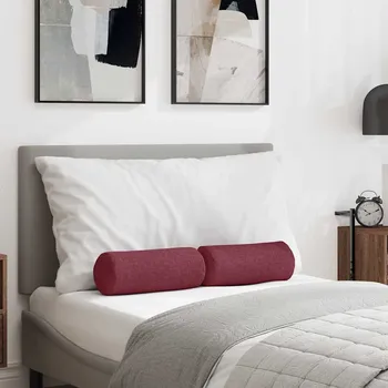 Bytový textil Polštáře 2 pcs Víno Červené Ø 15 x 40 cm textil