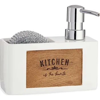 Mýdlenka Kinvara Dávkovač saponátu s místem pro houbičku, bílá