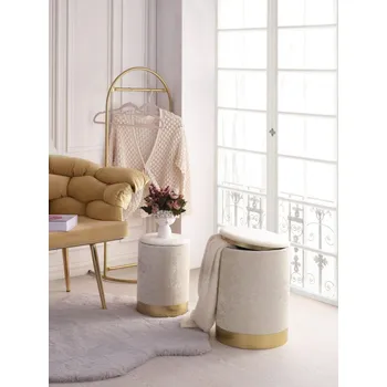 Obývací stěna Chest Pouffe Set (2 Pieces) Comfort - Cream