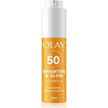 Pleťová kosmetika Olay Vitamin C Brighten & Glow hydratační fluid s niacinamidem SPF 50+ 50 ml