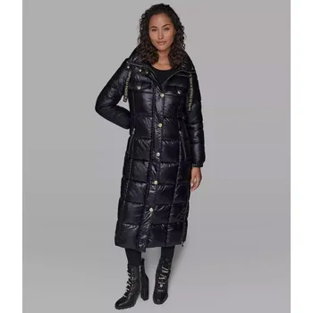 KARL LAGERFELD dámský dlouhý kabát, zimní bunda MAXI PUFFER černá XS