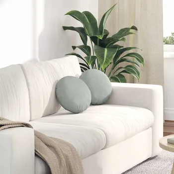 Podsedák Polštáře na sedadla 2 pcs Světle šedá Ø 40 x 13 cm samet