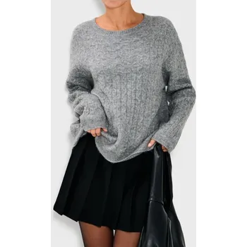 Dámský svetr Sinsay - Svetr z žebrované pleteniny - šedá - 224GT-85M - 224GT-85M-L