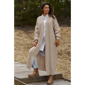 Dámská móda Kardigan Numinou NU_S91 světle béžový Světle béžová One size