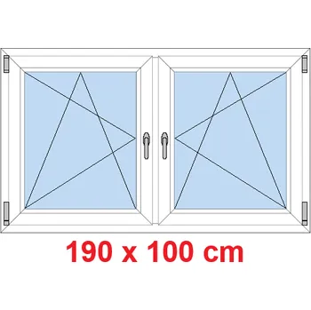 Okno Soft Dvoukřídlé plastové okno 190x100 cm, OS+OS, se sloupkem
