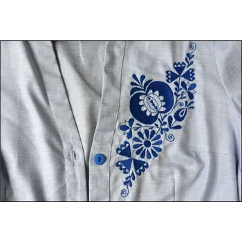 Dámské šaty Košilové šaty Róza Barva: modrá lila, Velikost: XL, Barva výšivky: modrá