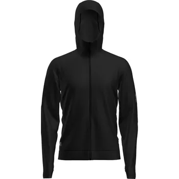 Pánská mikina pánská mikina s kapucí se zipem a dlouhým rukávem ICEBREAKER M Mer 360 Realfleece Elem LS Z Hood BLACK - S