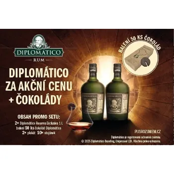 Rum DIPLOMATICO reserva exclusiva 40% 2 x 1 l set 11/2025 (čoko