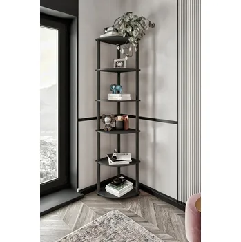 Knihovna Knihovna Bookcase 6 Corner - Black