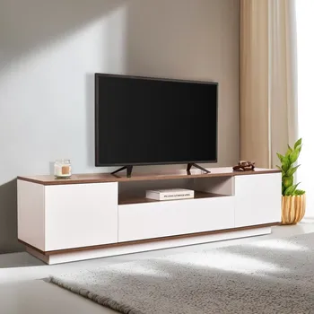 Televizní stolek TV stolek Veramont - White, Walnut