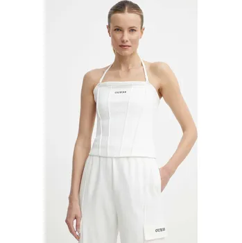 Top Guess RUTH dámský, béžová barva, odkrytá záda, V4GP15 KC5U1 V4GP15.KC5U1 01X, vel. XL