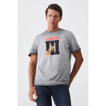 Pánské tričko Bavlněné tričko Medicine šedá barva, s potiskem RW24.TSM674 90X, vel. S