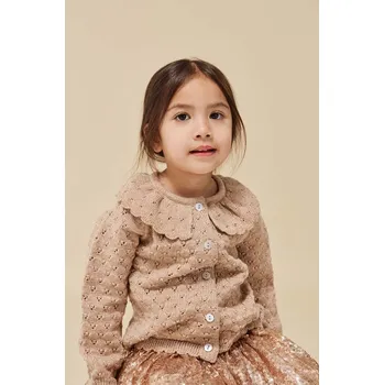 Dívčí svetr Dětský svetr Konges Sløjd KS6412 béžová 80X, vel. 50-56