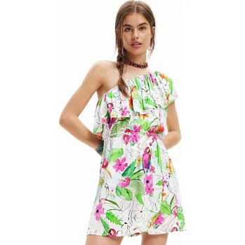 Dámské šaty Šaty Desigual bílá barva, mini 23SWVW83 00X, vel. L