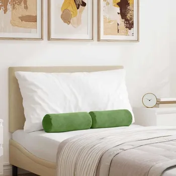 Bytový textil Polštáře 2 pcs Světlá zelená Ø 15 x 40 cm Žebrovaná látka